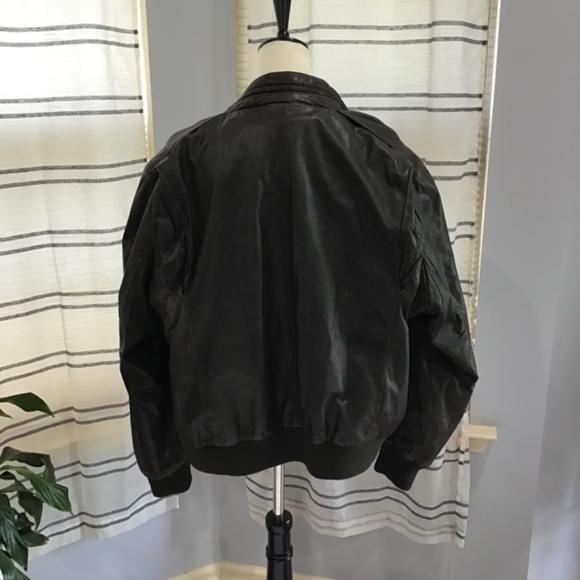 U2 Wear Me Out Mens Size 42 Vintage Brown Bomber Jacket 100% Genuine Leather 90s - Picture 11 of 16